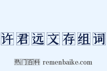 许君远文存组词是什么意思的图片